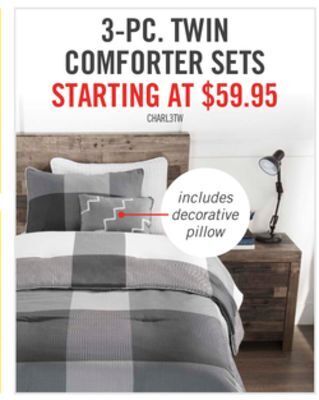 The Brick Charlie 3-piece twin comforter set offer