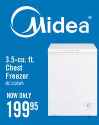 The Brick Midea 3.5 cu. ft. chest freezer mc350swar0rc1 offer