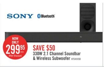 The Brick Sony 2.1-channel 330 w soundbar with wireless subwoofer - 4a1356 offer