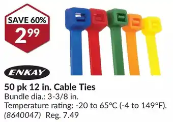 Princess Auto Enkay 50 pk 12 in. cable ties offer