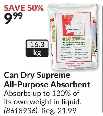 Princess Auto Can dry supreme all-purpose absorbent offer