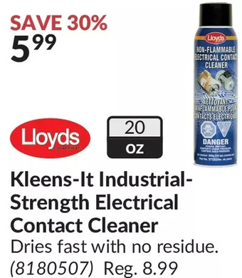 Princess Auto Kleens-it industrial-strength electrical contact cleaner offer
