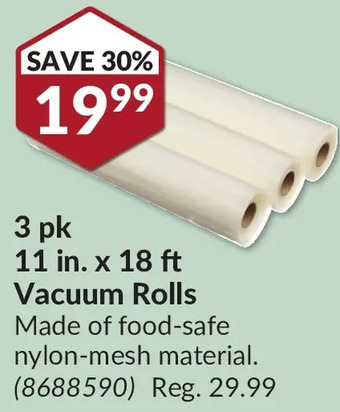 Princess Auto Valley sportsman 3 pk 11 in. x 18 ft. vacuum rolls offer