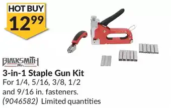 Princess Auto Mr. blacksmith 3-in-1 staple gun kit offer