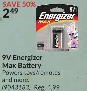 Princess Auto 9v energizer max battery offer