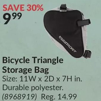 Princess Auto Bicycle triangle storage bag offer