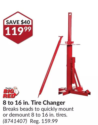 Princess Auto Torin big red 8 to 16 in. tire changer offer