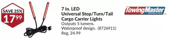 Princess Auto Towing master 7 in. led universal stop/turn/tail cargo carrier lights offer