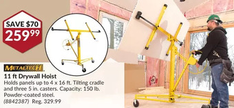 Princess Auto Metaltech 11 ft drywall hoist offer