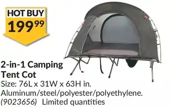Princess Auto 2-in-1 camping tent cot offer