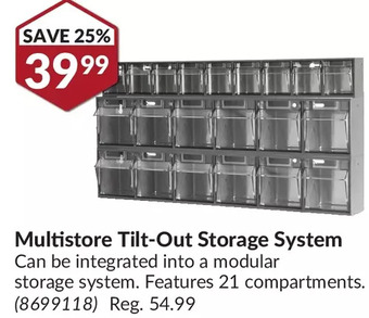 Princess Auto Multistore tilt-out storage system offer