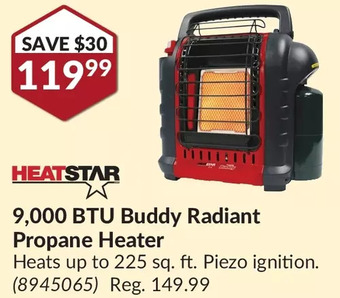 Princess Auto Heatstar 9,000 btu buddy radiant propane heater offer