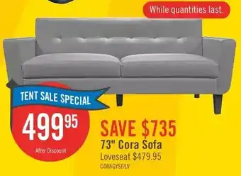 The Brick 73" cora sofa | loveseat offer