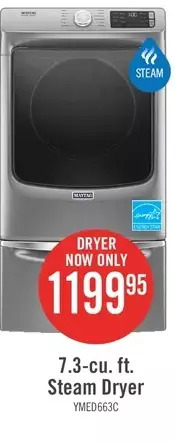 The Brick Maytag 7.3-cu. ft. steam dryer offer