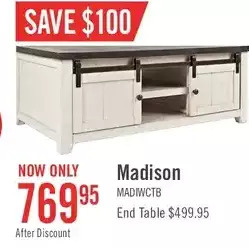 The Brick Madison barn door coffee table | end table offer