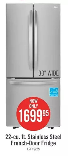 The Brick Lg 21.8 cu. ft. 3-door french door refrigerator offer