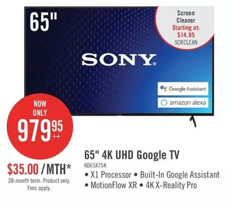 The Brick Sony bravia 65" x75k 4k hdr smart tv offer