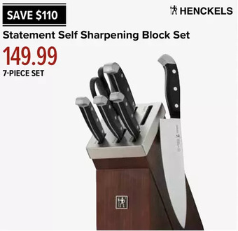 Linen Chest Henckels statement 7-piece knife set with self-sharpening block offer