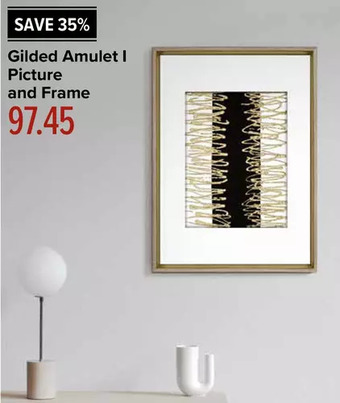 Gilded amulet i picture and frame