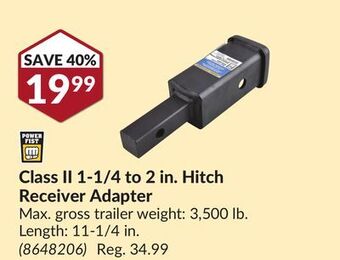 Princess Auto Class ii 1-1/4 to 2 in. hitch receiver adapter offer