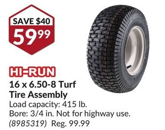 Princess Auto 16 x 6.50-8 turf tire assembly offer