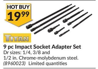 Princess Auto 9 pc impact socket adapter set offer