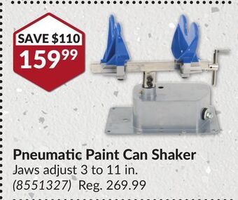 Princess Auto Pneumatic paint can shaker offer