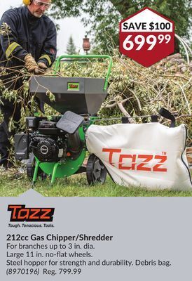 Princess Auto 212cc gas chipper/shredder offer