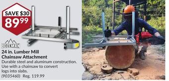 Princess Auto 24 in. lumber mill chainsaw attachment offer