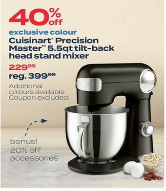 Bed Bath & Beyond Cuisinart® precision master™ 5.5 qt. tilt-back head stand mixer offer