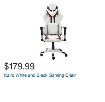 Costco Kairo white and black gaming chair offer