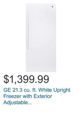 Costco Ge 21.3 cu. ft. white upright freezer with exterior adjustable temperature control offer