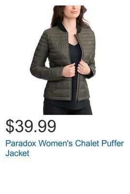 Costco Paradox women's chalet puffer jacket offer