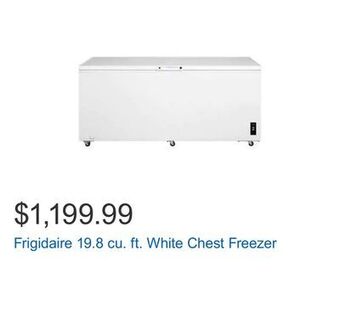 Costco Frigidaire 19.8 cu. ft. white chest freezer offer
