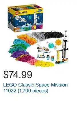 Costco Lego classic space mission 11022 (1,700 pieces) offer