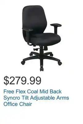 Costco Free flex coal mid back syncro tilt adjustable arms office chair offer