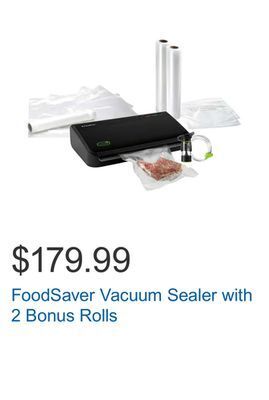 Costco Foodsaver vacuum sealer with 2 bonus rolls offer