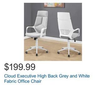 Costco Cloud executive high back grey and white fabric office chair offer