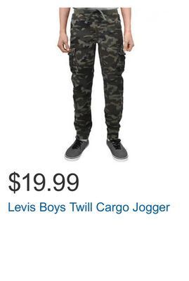 Costco Levis boys twill cargo jogger offer