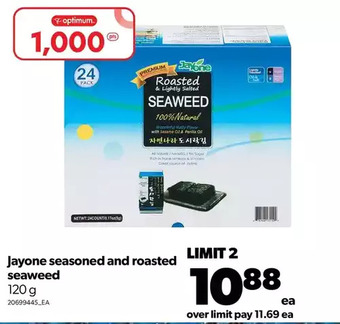 Real Canadian Superstore Jayone seasoned and roasted seaweed offer