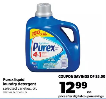 Real Canadian Superstore Purex liquid laundry detergent offer