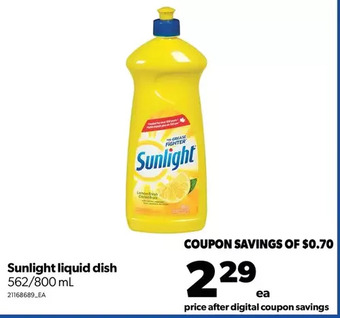 Real Canadian Superstore Sunlight liquid dish offer