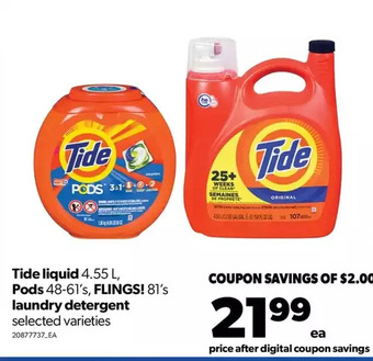 Real Canadian Superstore Tide liquid, pods, flings! laundry detergent offer