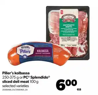 Real Canadian Superstore Piller's kolbassa or pc splendido sliced deli meat offer