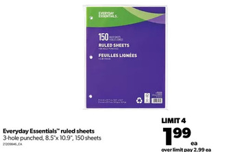 Real Canadian Superstore Everyday essentials ruled sheets offer