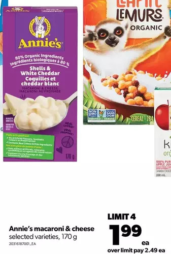 Real Canadian Superstore Annie's macaroni & cheese offer