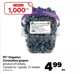 Real Canadian Superstore Pc organics coronation grapes offer