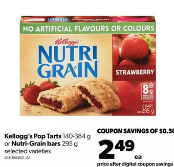 Real Canadian Superstore Kellogg's pop tarts or nutri-grain bars offer