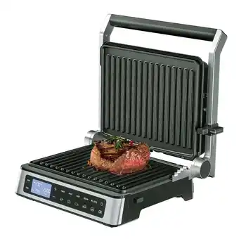 Best Buy Omnia contact grill master electric smokeless indoor grill and griddle & panini press with touch screen pre-set cooking optio offer