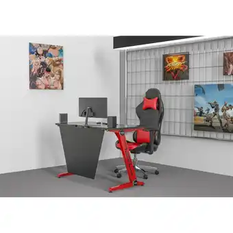 Best Buy Viscologic apex gaming desk sports style computer table (black & red) offer